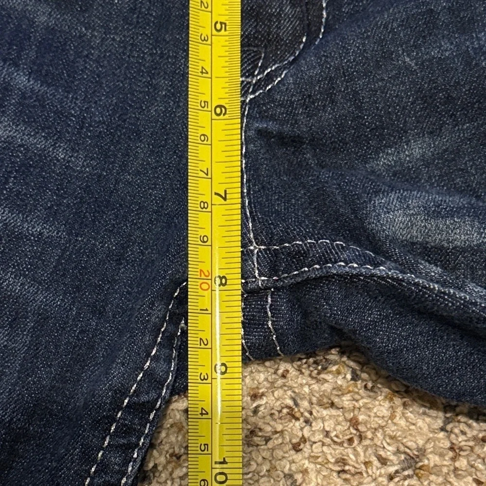Women’s Zipper Bootcut Jeans Size 9 Rhinestone Embroidered Pockets Stretch Denim